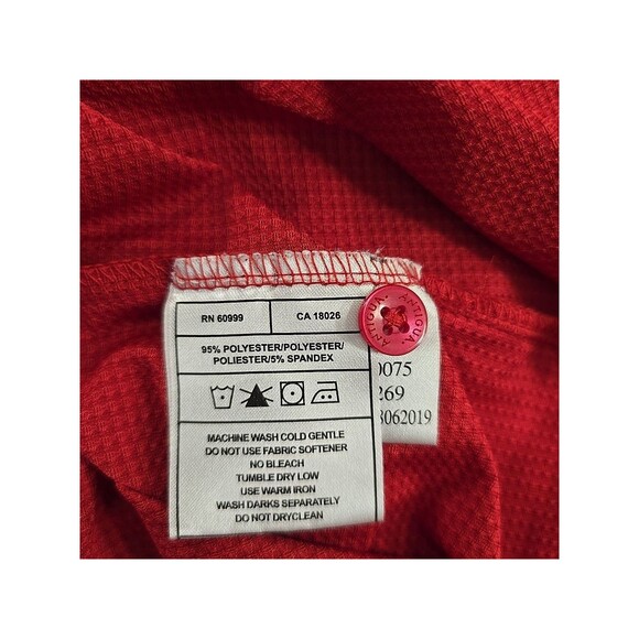Indiana University Hoosiers Shirt Mens Large Red Antigua Polo Embroidered Logo - Picture 8 of 9